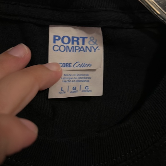 Port and Company Black and White L Shirt - Picture 6 of 8